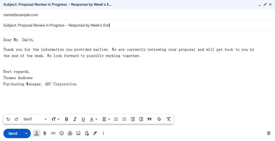 Professional Email Example to a Potential Client